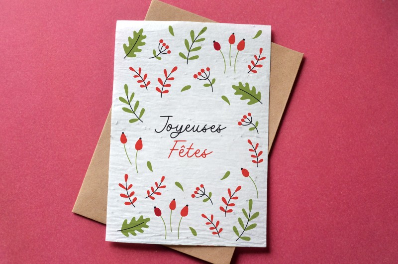 Carte à planter Joyeux Noël - Sapin Aquarelle