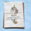 Carte à planter Anniversaire Licorne