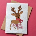 Carte à planter Joyeux Noël - Renne de Noël