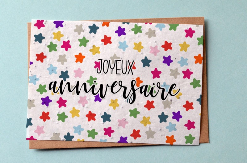 Carte à planter Joyeux Anniversaire Étoiles