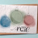 Carte à planter Joyeux Noël - Boules de Noël