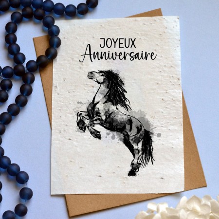 Carte à planter Anniversaire Cheval