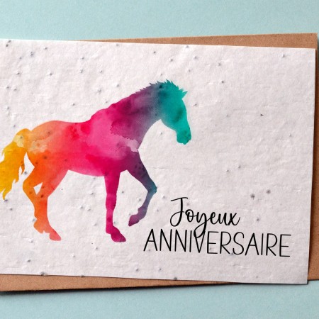 Carte à planter Anniversaire Cheval