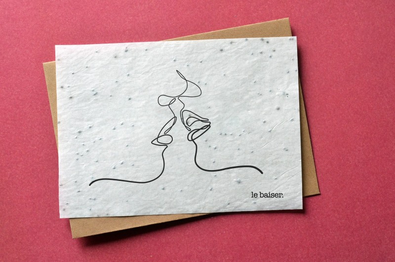 Carte à planter Le Baiser - Saint Valentin