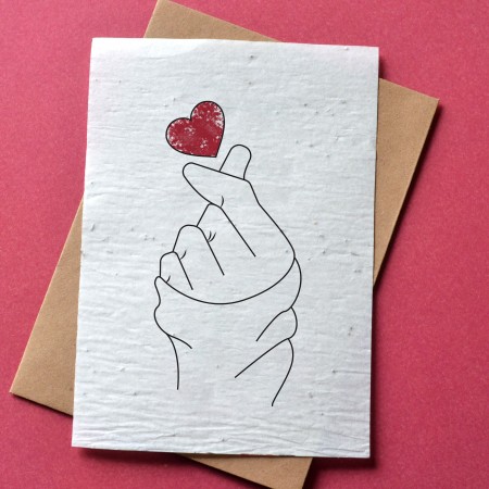 Carte à planter Coeur Coréen - Saint Valentin