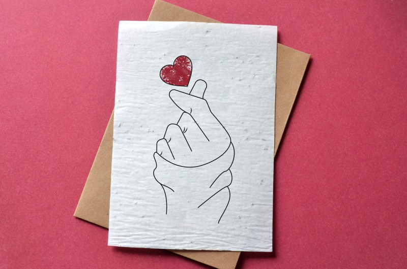 Carte à planter Coeur Coréen - Saint Valentin