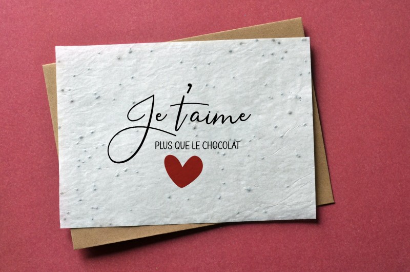 Carte à planter Je t'aime plus que le chocolat