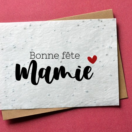 Carte à planter Bonne fête Mamie Coeur