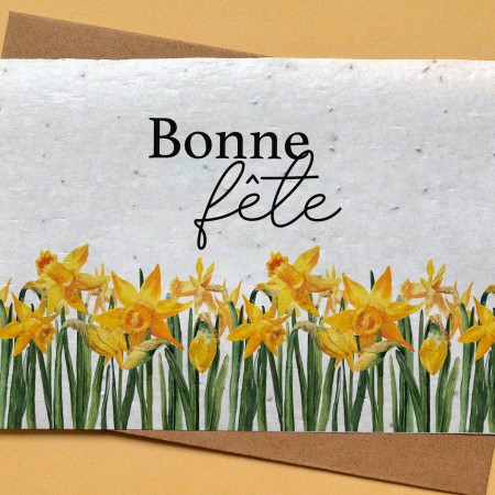 Carte à planter Bonne Fête Jonquilles