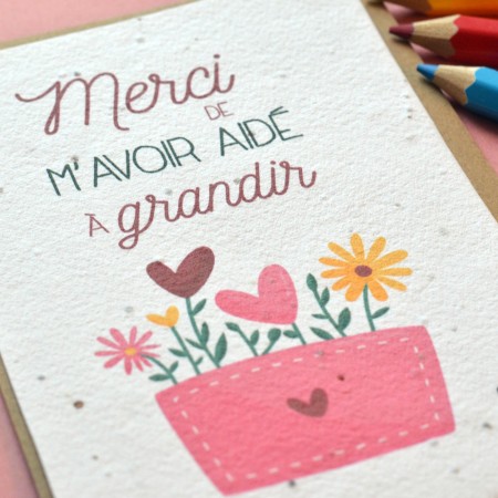 Carte à planter Merci de m'avoir aidé à grandir