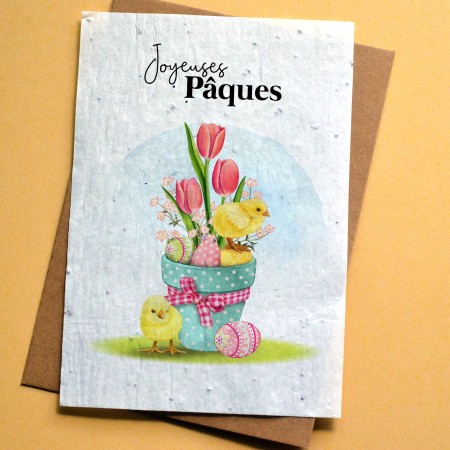 Carte à planter Joyeuses Pâques - Poussins