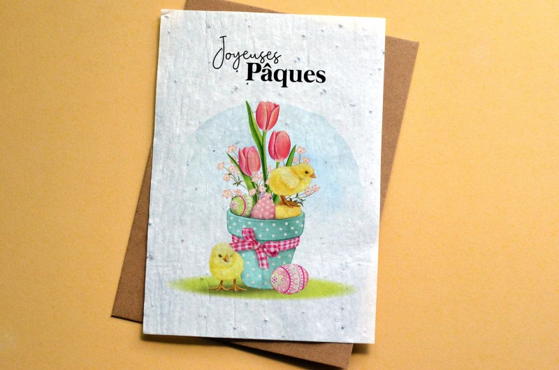 Carte à planter Joyeuses Pâques - Poussins