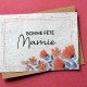 Carte à planter Bonne Fête Mamie Rouge et Bleu