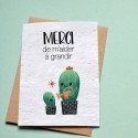 Carte à planter Merci de m'aider à grandir Cactus