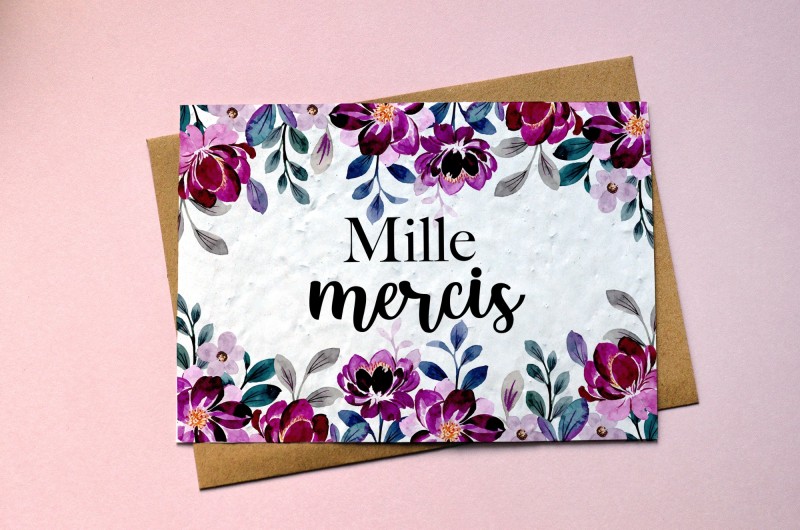 Carte à planter Mille Mercis - violet