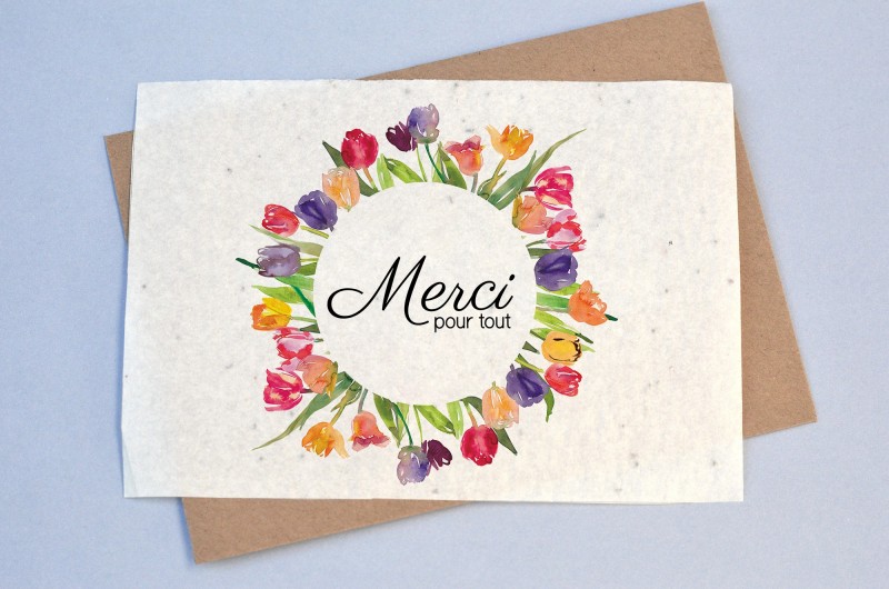 Carte à planter Merci pour tout Tulipes