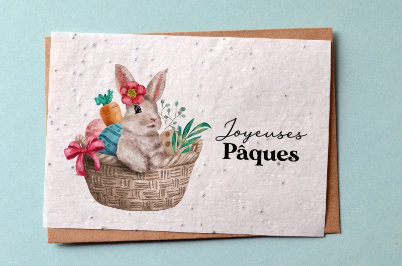 Carte à planter Joyeuses Pâques - Lapin de Pâques