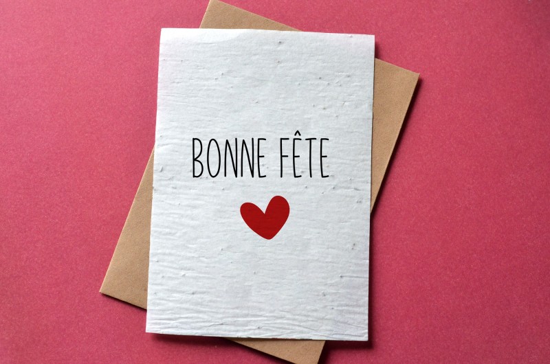 Carte à planter Bonne Fête Coeur