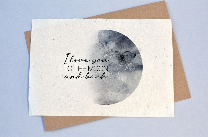 Carte à planter I Love You to the Moon