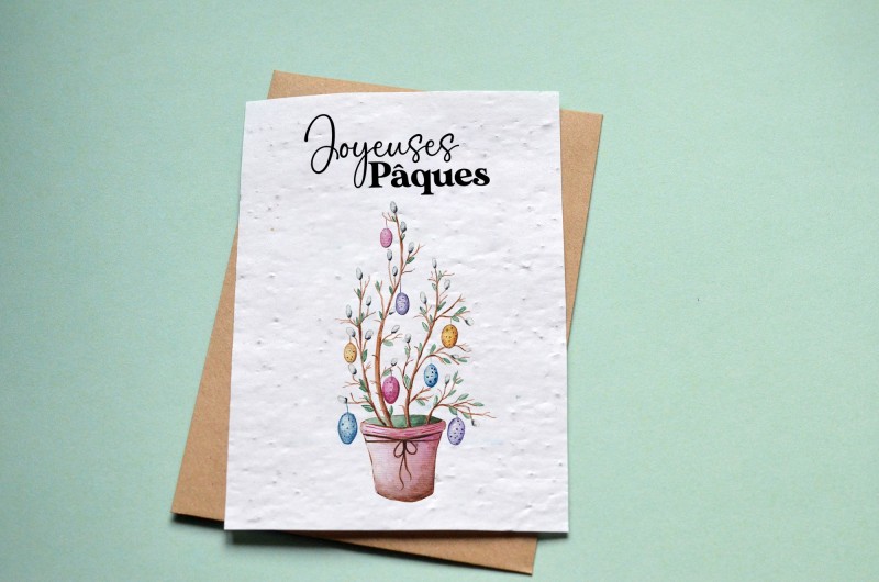 Carte à planter Joyeuses Pâques - Arbre de Pâques