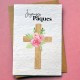 Carte à planter Joyeuses Pâques - Croix en bois