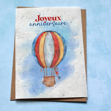 Carte à planter Montgolfière Joyeux Anniversaire