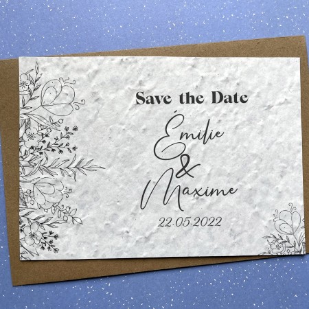 Carte à planter personnalisée Save the Date pour Mariage