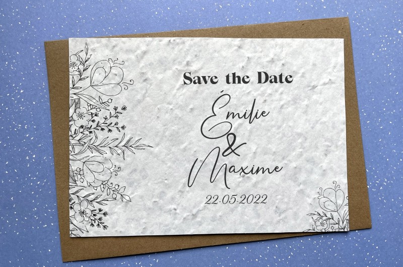 Carte à planter personnalisée Save the Date pour Mariage