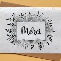 Carte à planter Merci Fleuri - Noir et Blanc