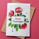 Carte à planter Joyeux Anniversaire Pivoines Rouges