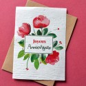 Carte à planter Joyeux Anniversaire Pivoines Rouges