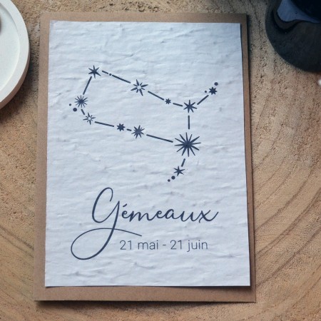 Carte à planter Constellations Gémeaux