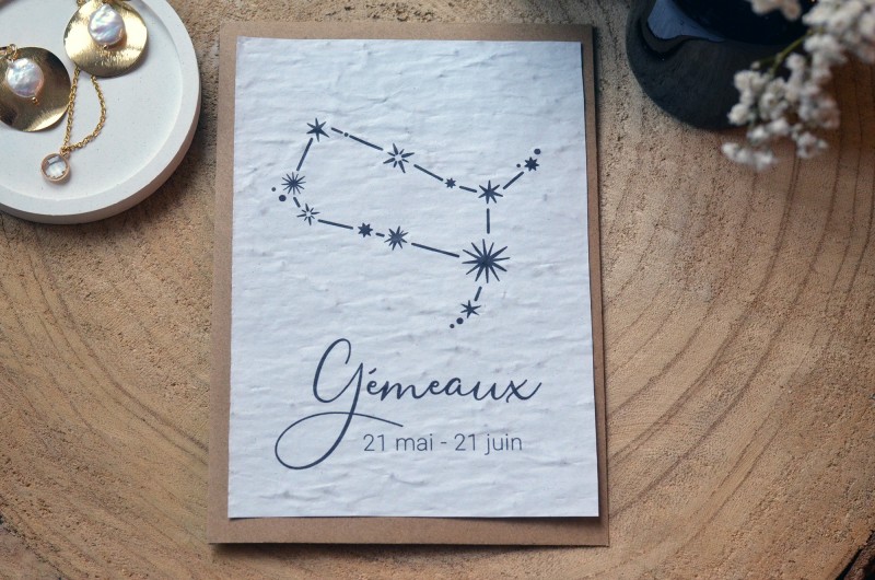 Carte à planter Constellations Gémeaux