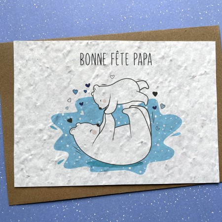 Carte à planter Bonne fête Papa Ours