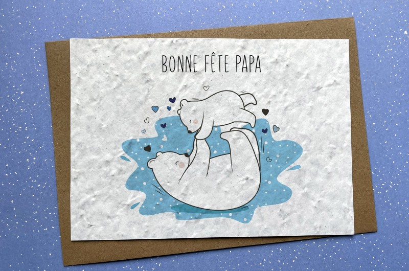 Carte à planter Bonne fête Papa Ours