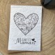 Carte à planter Bonne Fête Maman Coeur Noir et Blanc