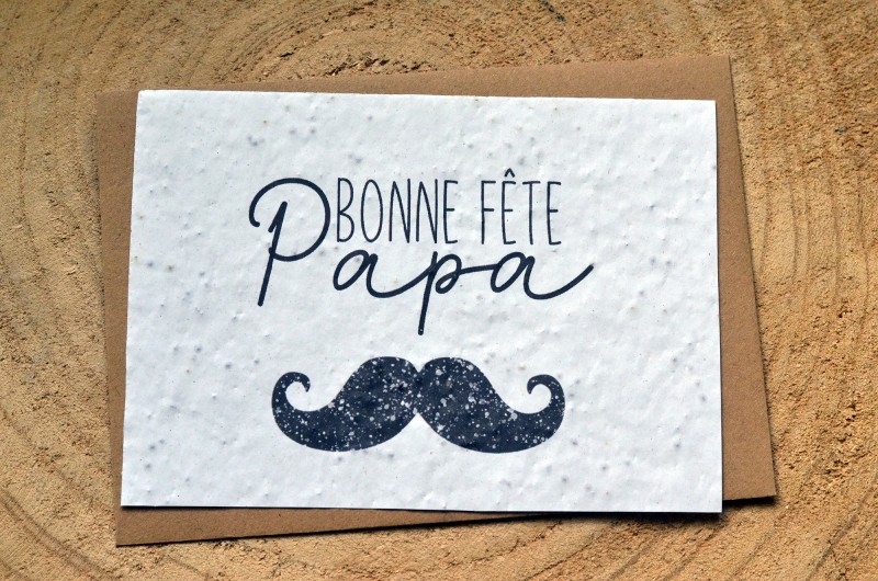 Carte à planter Bonne fête Papa - Moustache