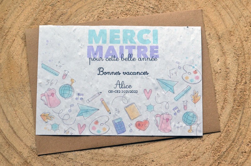 Carte à planter Merci Maître personnalisée