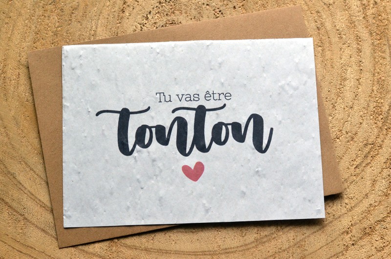 Carte à planter Tu vas être Tonton - Annonce Grossesse