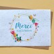 Carte à planter Merci Maîtresse Fleurs et papillons