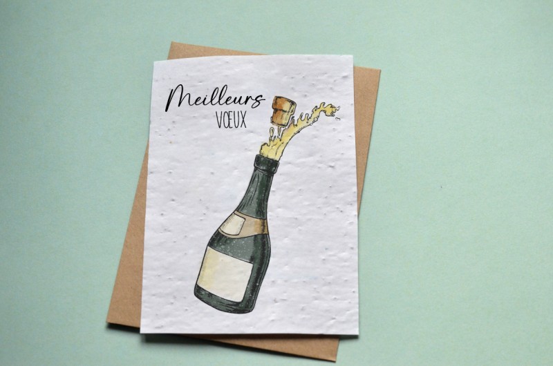 Carte à planter Meilleurs Voeux Champagne