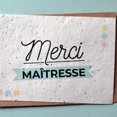 Carte ensemencée merci maîtresse