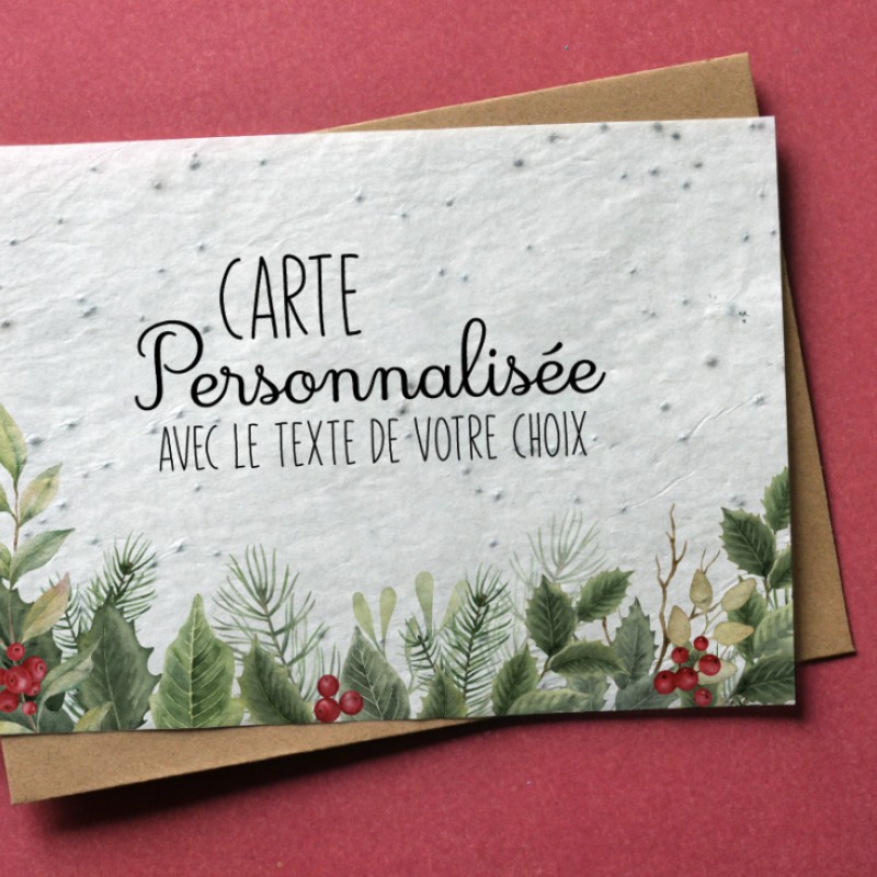 🌱Carte de voeux à planter personnalisée avec le texte de votre choix -  Carte à Pousser