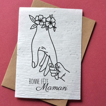 Carte à planter Bonne Fête Maman - Main