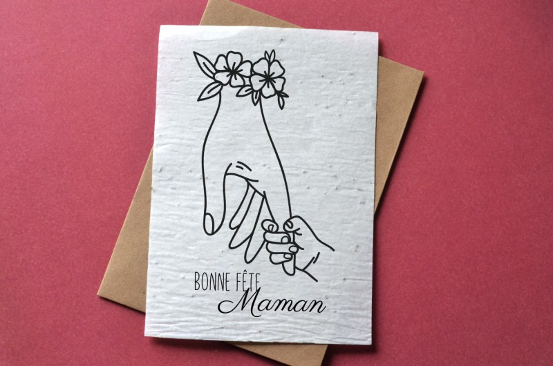 Carte à planter Bonne Fête Maman - Main