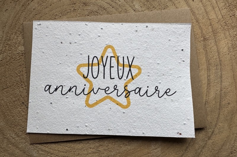 Carte à planter Joyeux Anniversaire étoile