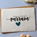 Carte à planter Veux-tu devenir mon parrain ?