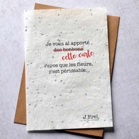 Carte à planter Citation Jacques Brel