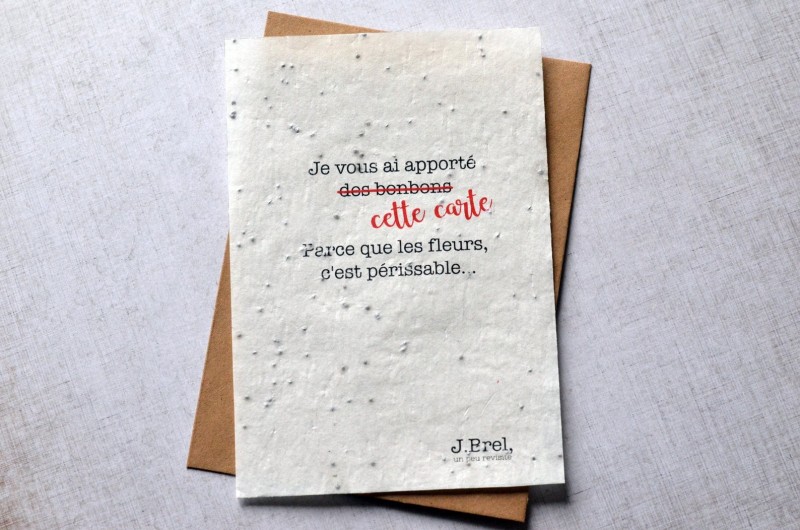 Carte à planter Citation Jacques Brel