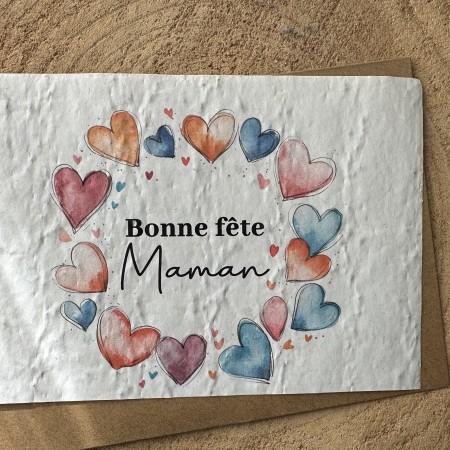 Carte à planter Bonne Fête Maman Coeurs